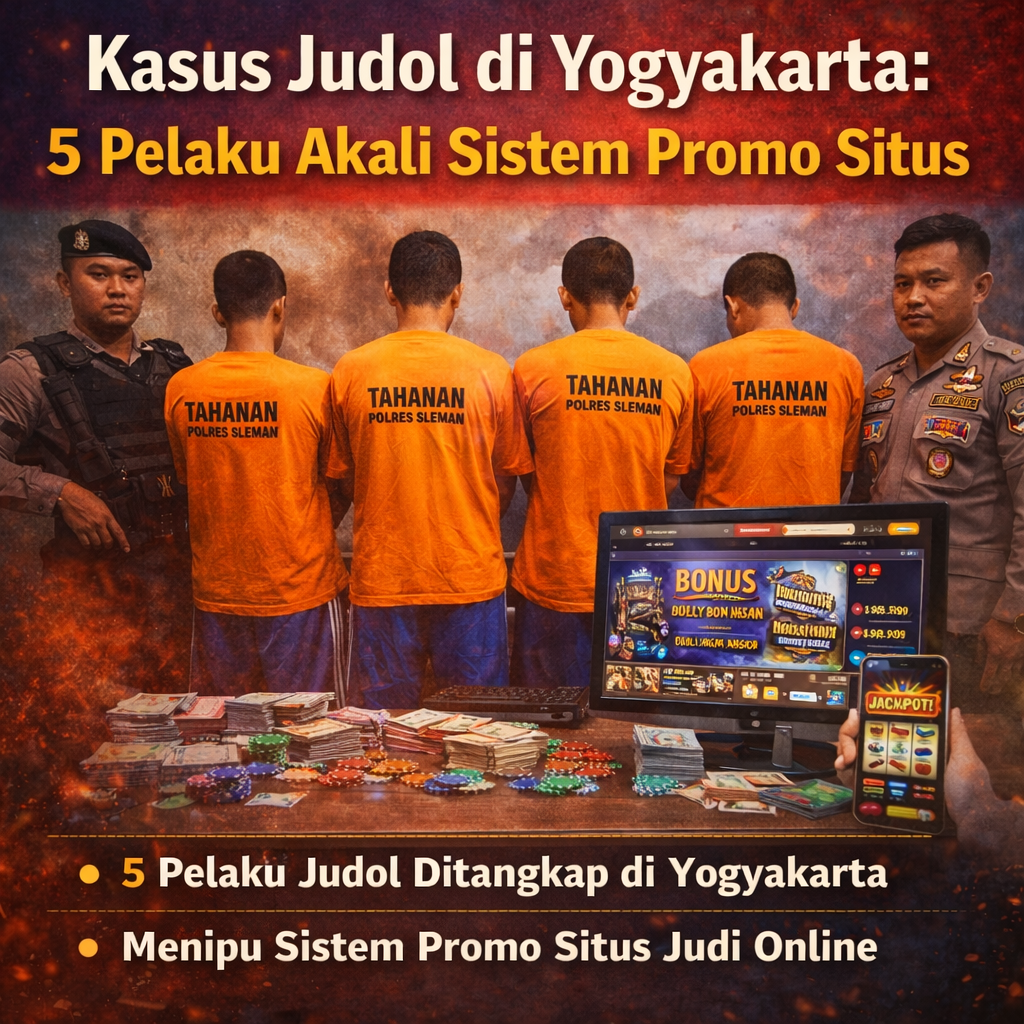 Kasus Judol di Yogyakarta: 5 Pelaku Akali Sistem Promo Situs